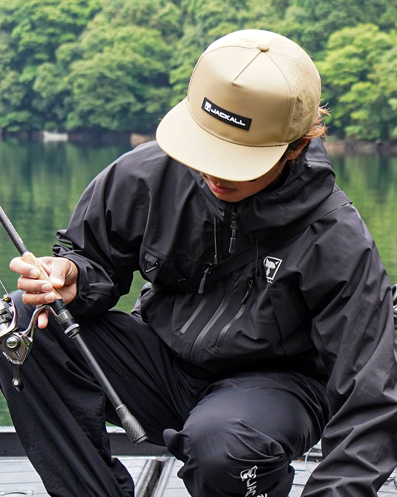 Square logo flat cap [black]
